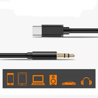 Typ C 3,5mm Audio-Aux-Kabel USB-C 3,5mm Adapter Splitter 1m Stereo-Verlängerung Auto-Aux-Kabel für Computer
