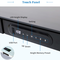 Bureau électrique en verre trempé à double moteur Table de bureau à domicile réglable en hauteur Bureau assis-debout avec tiroirs de charge USB sans fil
