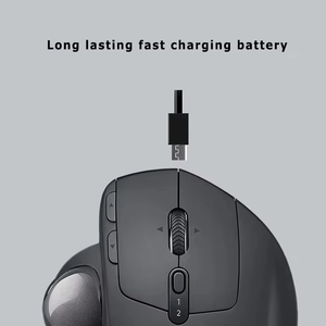 เอ็มเอ็กซ์ เออร์โก เอส 2.4 กิกะเฮิร์ตซ์เมาส์แทร็กบอลไร้สายขนาดเล็ก LED แบ็คไลท์แบบตั้งโปรแกรมได้ 6 ปุ่ม 1 ลูกกลิ้งออกแบบตามหลักสรีรศาสตร์สำหรับมือขวาสำหรับเล่นเกม - Product Image 6