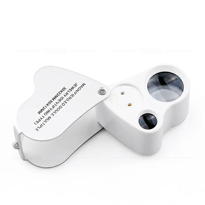 Vendita calda 30X 60X Mini piccola lente d'ingrandimento tascabile illuminata a LED lente d'ingrandimento per microscopio lente d'ingrandimento per gioielli gioielli regalo gioiellieri