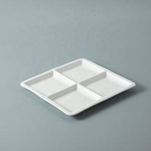 Piatti da portata Taiqiao in ceramica di alta qualità, in porcellana bianca, con 4 scomparti, per antipasti, per ristoranti - Product Image 2
