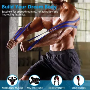 Set <span class=keywords><strong>di</strong></span> Fasce Elastiche in TPE o Latex per <span class=keywords><strong>Allenamento</strong></span>, Lunghe Bande <span class=keywords><strong>di</strong></span> Resistenza per Esercizi Sportivi e Palestra - Product Image 4