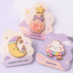 Set de Pines Personalizados de Esmalte Duro Mágico: Poción Lunar, Nube y Rosa Dorada - Insignias Metálicas - Product Image 1
