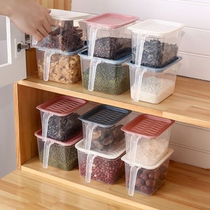 Modern Design BPA Free Stackable Square Food Storage Bins <b>Refrigerator</b> Fridge Plastic Organizer Boxes with Handle Lids - Product Image 6
