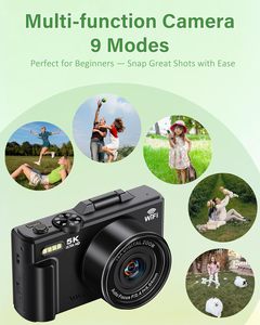 Mini Cámara Digital Wifi 5K del Fabricante con Pantalla de 3 Pulgadas y 180 Grados °   Tarjeta SD con Pantalla Abatible 18X UHD y Enfoque Automático para Fotografía y Videografía - Product Image 6