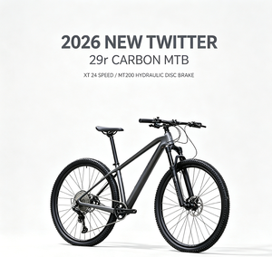 Bicicleta de Montaña Twitter 29er de Fibra de Carbono, Transmisión <span class=keywords><strong>XT</strong></span> de 24 Velocidades, Frenos de Disco Hidráulicos MT200, Bicicleta de Montaña Ligera de Carbono para Adultos - Product Image 6