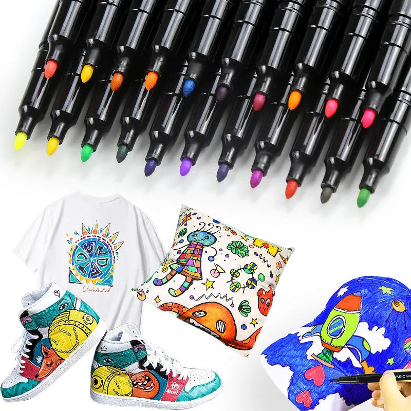 DIY albümü Graffiti kalem araba lastiği boya kalemi özel Logo siyah kalıcı kumaş belirteçleri işaretleyici kalem