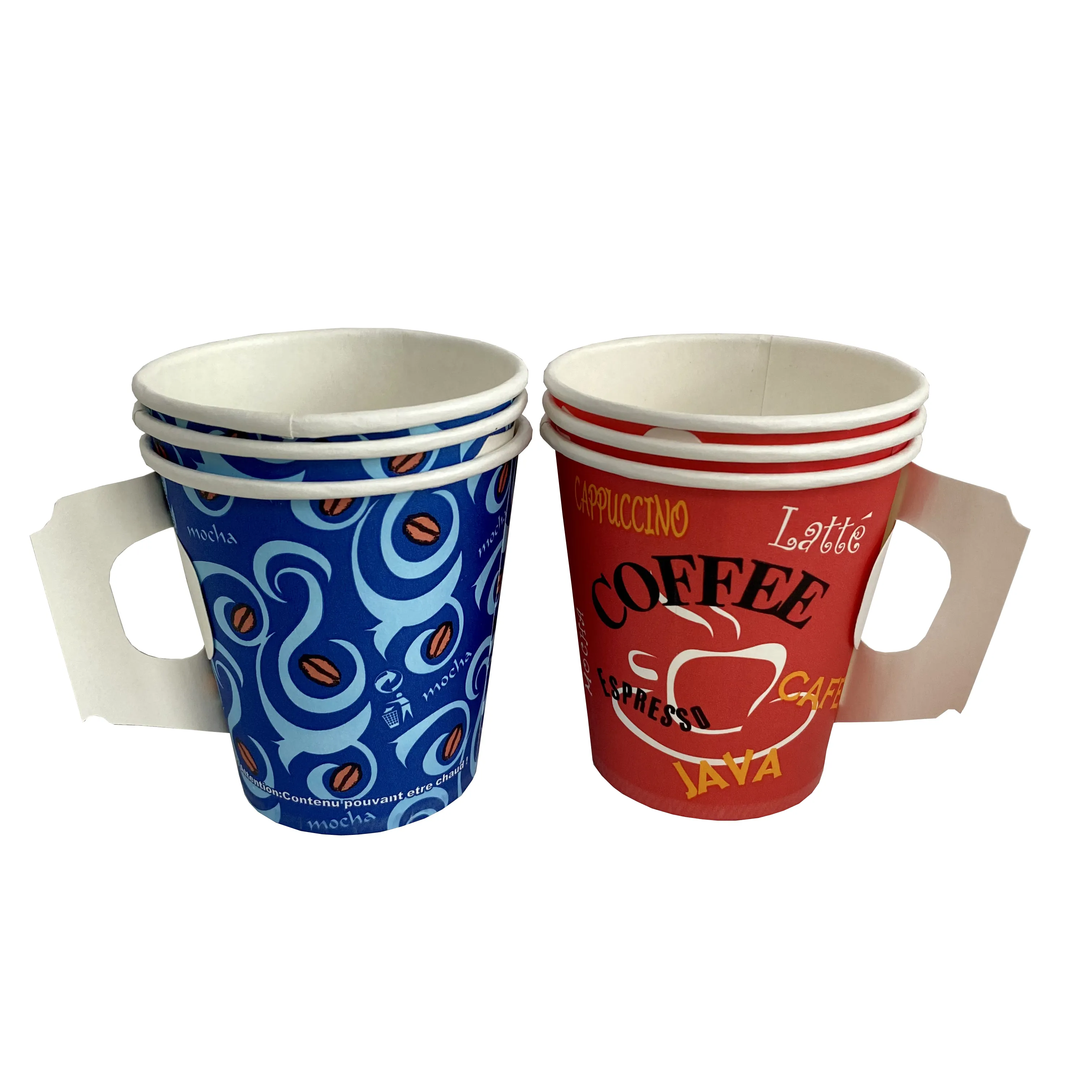 Hot sale Custom Printed Paper Cup Disposable Eco friendly 7oz Paper Cup with Handle