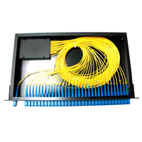 1*32 PLC Fiber Splitter SC/APC 1U Rak-Mount untuk Jaringan FTTH PON