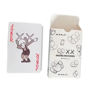 Fsc Iso Fabriek Custom Logo Afdrukken Bar Cafe Eenvoudige Grappige Papier Poker Speelkaarten Met Doos