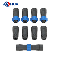 Conector de cable de CC de 2 pines con fijación por tornillo K20 20A, adaptador IP68 de montaje rápido, enchufe macho y hembra con contactos chapados en oro de nailon