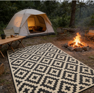 เสื่อพลาสติก PP ทนทานสำหรับกลางแจ้ง เสื่อทอโพลีโพรพิลีน เสื่อปูพื้นกลางแจ้งแบบกลับด้านได้ เสื่อสำหรับตั้งแคมป์แบบพกพา เสื่อสำหรับรถบ้าน เสื่อสำหรับลานบ้าน เสื่อสำหรับสนามหลังบ้าน - Product Image 4