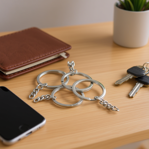 Portachiavi Ilan con catena argento 35 mm 6 pezzi per chiavi e accessori - Product Image 2