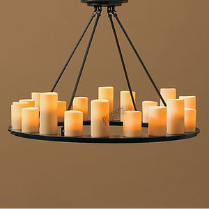 Tùy Chỉnh Nghệ Thuật Hiện Đại Trang Trí Nội Thất Thiết Kế Rắn Brass Vòng Mô Phỏng Nến Ánh Sáng Mặt Dây Chuyền Đèn Trần Với <span class=keywords><strong>LED</strong></span> Đèn Chùm Tại Chỗ - Product Image 1