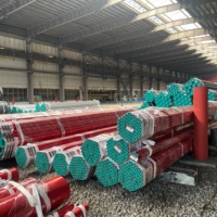 Tuyau en acier pour sprinkler anti-incendie peint en rouge, norme ASTM A795 Grade B, tube rond ERW pour la lutte contre l'incendie