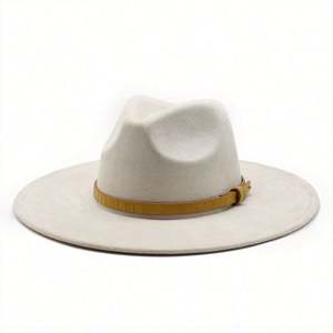 Sombrero Fedora de Gamuza con Correa de Cuero, Colorido, con Forma de Corazón de Durazno, para Hombre y Mujer, Ala Ancha, Estilo Jazz - Product Image 1
