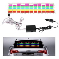 Lampu LED Ritme Musik Flash untuk Kaca Depan Mobil 12V 8W 114 * 30CM Grosir, Universal untuk Berbagai Model Mobil, Lampu Musik Mobil RGB