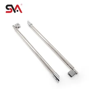 SVA-154 Shower Curtain Towel Bar Wall Mount Stainless Steel Bathroom Sliding Glass Door Support Bar Rod with Joint Connector