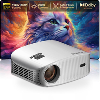 Projecteur portable intelligent Flixtone D8W résolution Full HD native 1080P prise en charge 4K projecteur vidéo de cinéma maison