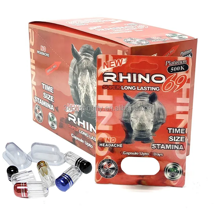 Carte de Gel d'or de Rhino de haute qualité, boîte de 69 pilules sexuelles pour hommes, paquets de pilules de Rhino d'amélioration