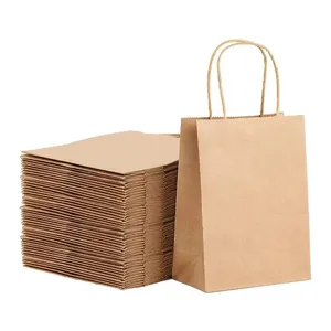 사용자 정의 독특한 크래프트 종이 가방 재활용 패키지 A3 크기 손잡이가있는 패션 스탠드 파우치
