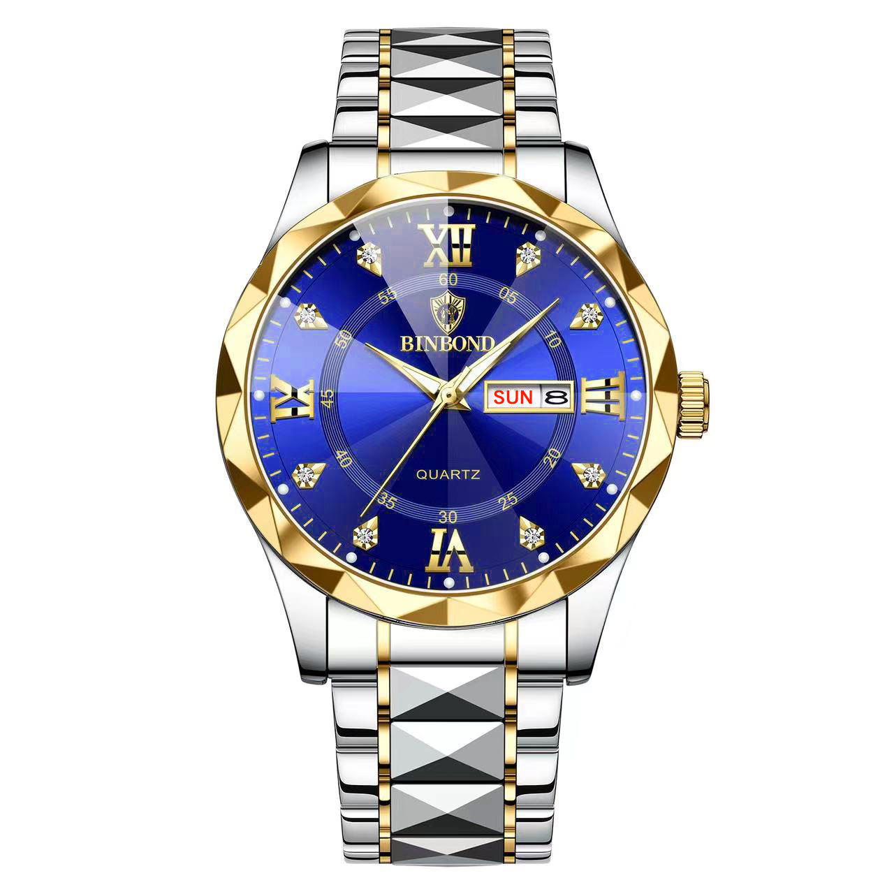steel-silver gold blue