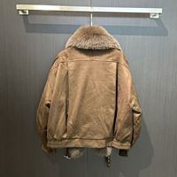 Manteau d'hiver chaud et coupe-vent avec col en fourrure de renard surdimensionné et moelleux, style décontracté chic, épais et matelassé