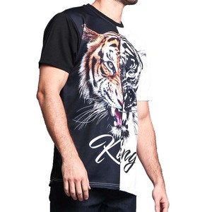 T-shirt pour hommes, imprimé animal, en coton, couture, sublimation, prix d'usine - Product Image 4