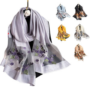 NOVEDAD DE VERANO 2025, bufandas de mezcla de seda suave, chales étnicos largos bordados dibujados a mano de dibujos animados, hiyab para mujer - Product Image 2