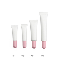 Tube de Brillant à Lèvres Rose Souple en Gros, Emballage Cosmétique 15g 20g 30g 40g, Tube de Lotion Blanc Vide 50g, Tube à Presser Blanc pour Baume à Lèvres