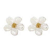 KCXBB019-DA Anting Mutiara Bunga Barok Anting Sederhana untuk Wanita Hadiah Aksesori Perhiasan Fashion