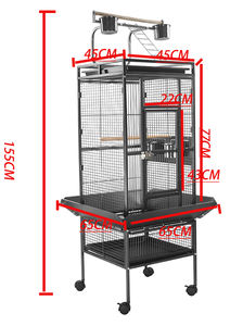 Venta al por mayor de lujo grande de acero negro metal hierro aviario Pinzón guacamayo canario periquito cacatúa <span class=keywords><strong>mascota</strong></span> loro soporte jaula de pájaro grande para la venta - Product Image 2