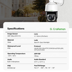 Caméra de sécurité IP PTZ GR-PM3X20D-M8S IP66 8MP 4K avec application HiEasy, suivi automatique des personnes, essuie-glace, étanche, vision nocturne extérieure - Product Image 2