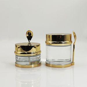 กระปุกแก้วใส่เนยเคลือบ UV สีทองขนาด50มล. หรูหราขนาด30กรัม80กรัมพร้อมช้อน - Product Image 3