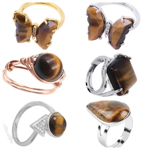 Hoge Kwaliteit Gepersonaliseerde Vrouw Multi-Vormige Natuurlijke Tijgeroog Edelsteen Ring Met Een Goedkope Prijs - Product Image 3