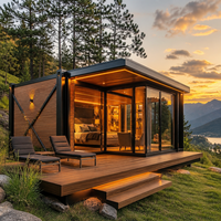 Maison conteneur moderne de 20 pieds, préfabriquée, modulaire, démontable, avec porte en verre