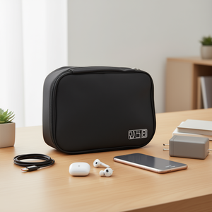 Bolsa de almacenamiento multifuncional para cable de datos, auriculares, cargador de energía, accesorios para teléfono móvil, rectangular, Oxford, minimalista, de viaje - Product Image 2