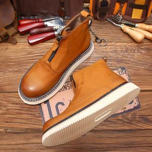 Men's <b>Winter</b> <b>Boots</b> - British Style Genuine Leather Elevated Stylish Fleece-Lined Outdoor <b>Work</b> Trendy Men's Footwear - Product Image 3