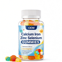 Gummies de calcium, fer, zinc et sélénium en gros pour marque privée OEM, 60 unités, compléments alimentaires
