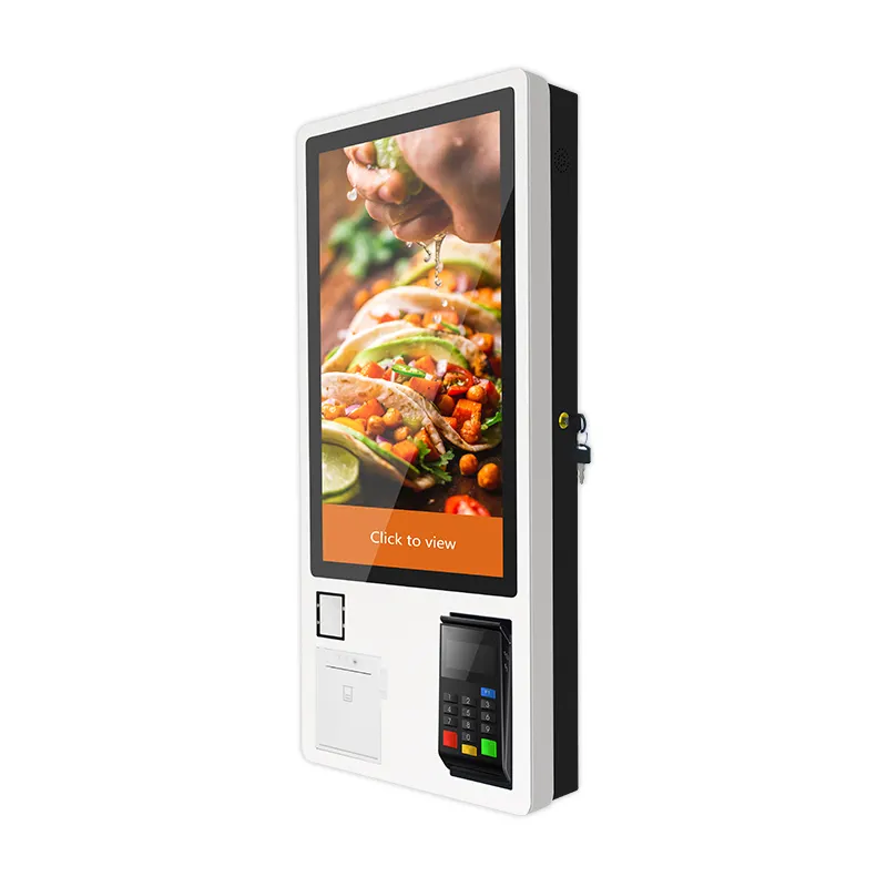 Fabrika fiyat profesyonel özelleştirilmiş 24 inç dokunmatik ekran ultra 4K HD restoran self servis ödeme sipariş kiosk