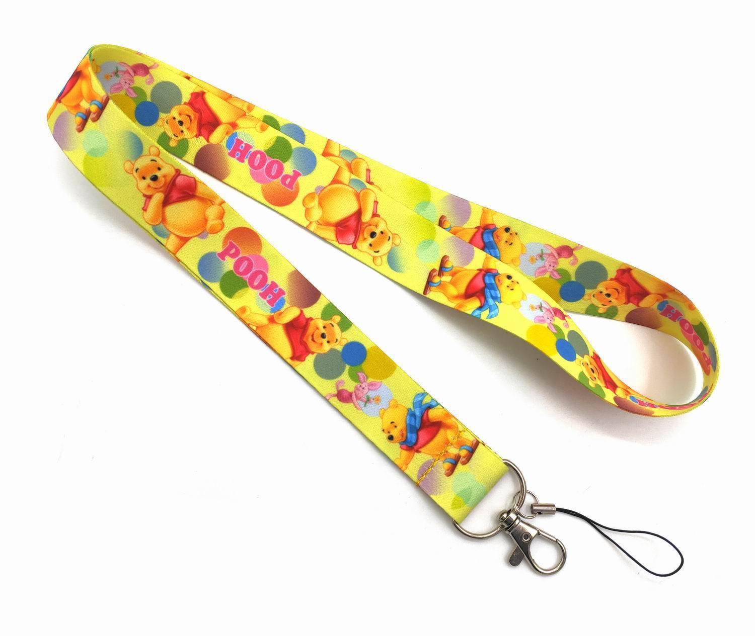 Polyester Lanyard Wholesale Cute Cartoon Eeyore Bear Anti-Lost Lanyards Printing Phone Neck Strap Promotional Gift Custom Logo Image 5