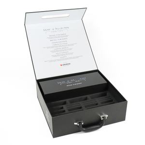Boîte cadeau de luxe Crown Win avec poignée, carton noir, imprimante portable, maquillage, bijoux, valise, boîte cadeau, boîtes à rabat magnétique - Product Image 5