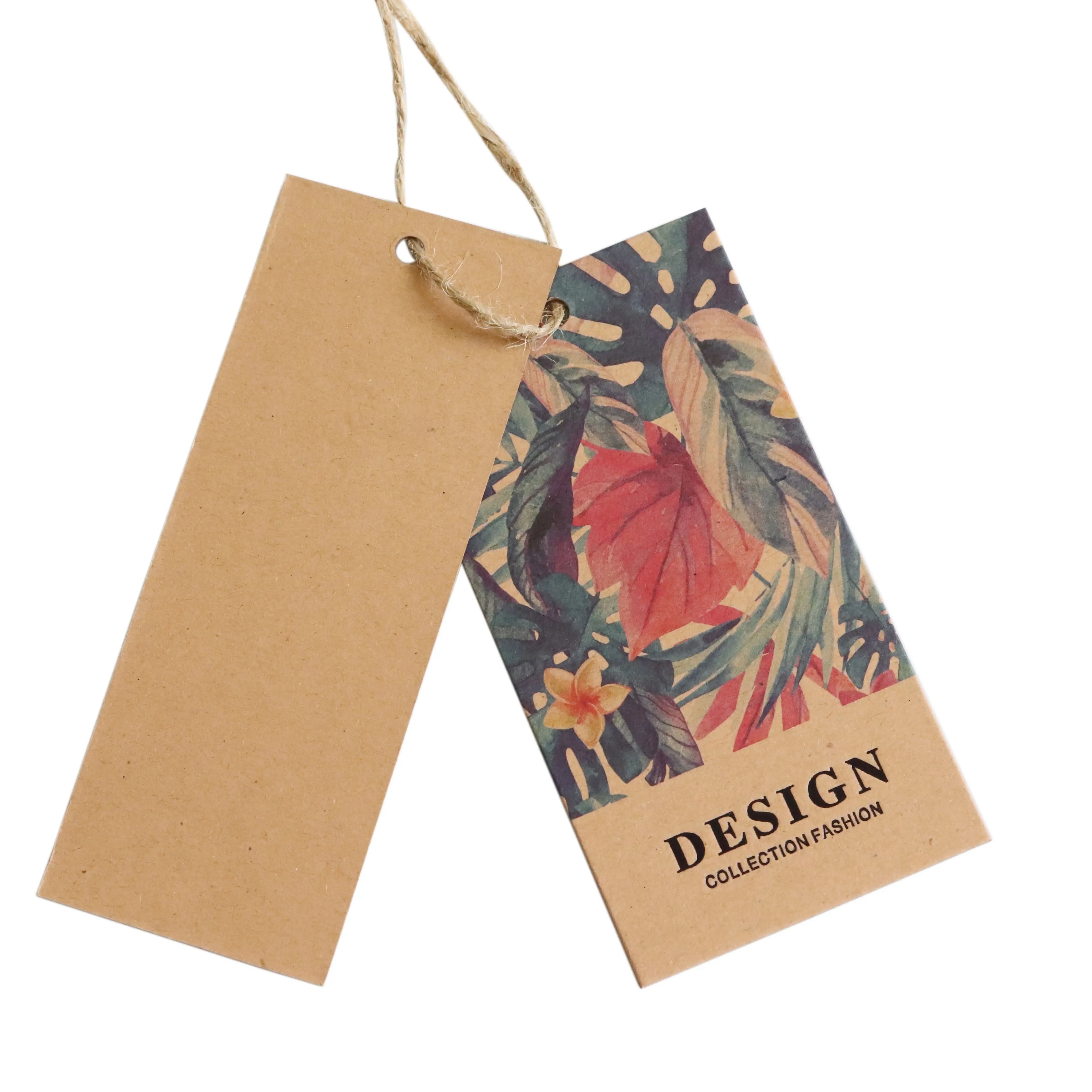 Custom logo debossed logo design hang tags garment recycled kraft tag paper label for clothing