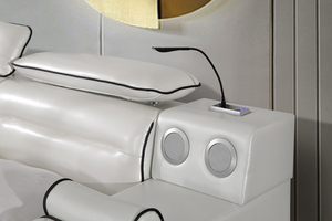 <span class=keywords><strong>Letto</strong></span> Smart di Lusso con Contenitore, Massaggio e Altoparlante Bluetooth, <span class=keywords><strong>Letto</strong></span> Moderno in Pelle con <span class=keywords><strong>Testiera</strong></span> Regolabile e Cassaforte - Product Image 5