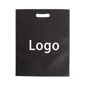 Eco Friendly Durable Polypropylene Heat Seal Reusable Tote Party Goodie Black Non Woven Die Cut Bags For All Kinds Of Parties