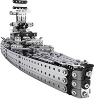 Yetişkinler ve 14+ Yaşındaki Çocuklar İçin Yapım Bloğu Bulmacası; Yüksek Zorluk Seviyeli 3D Metal Tank Modeli Savaş Gemisi SW-055 Renkli Kutu Ambalajı
