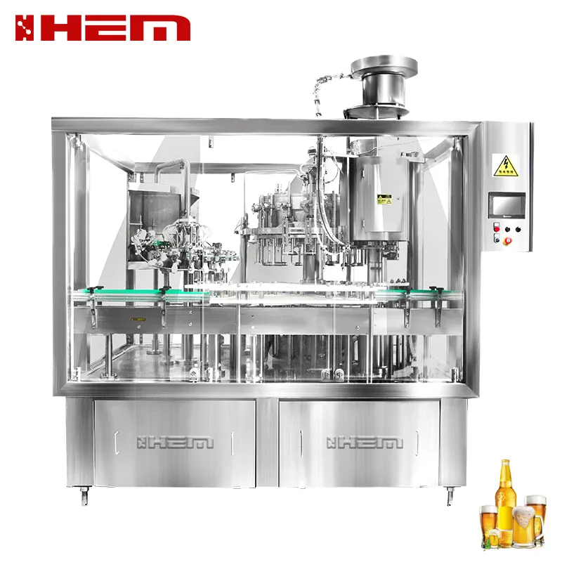 Carbonated glass bottle beverage making machine / filling beer machine