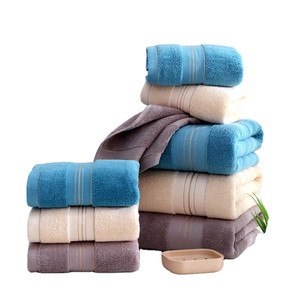 Bộ khăn tắm cao cấp chất liệu cotton 100% mềm mại, thấm hút tốt, màu vàng ánh kim, họa tiết <span class=keywords><strong>dobby</strong></span>, in logo tùy chỉnh, dành cho phòng tắm và khách sạn - Product Image 3