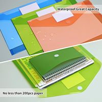 Enveloppes en PVC 10 couleurs Classeurs en plastique avec étiquettes de documents transparentes Format A4 Porte-étiquettes de poche Sac à documents