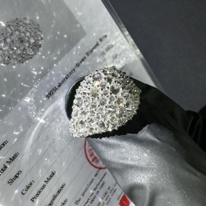 Bague pour homme en diamant de laboratoire, style Hip Hop, entièrement sertie, avec mosaïque inversée - Product Image 4